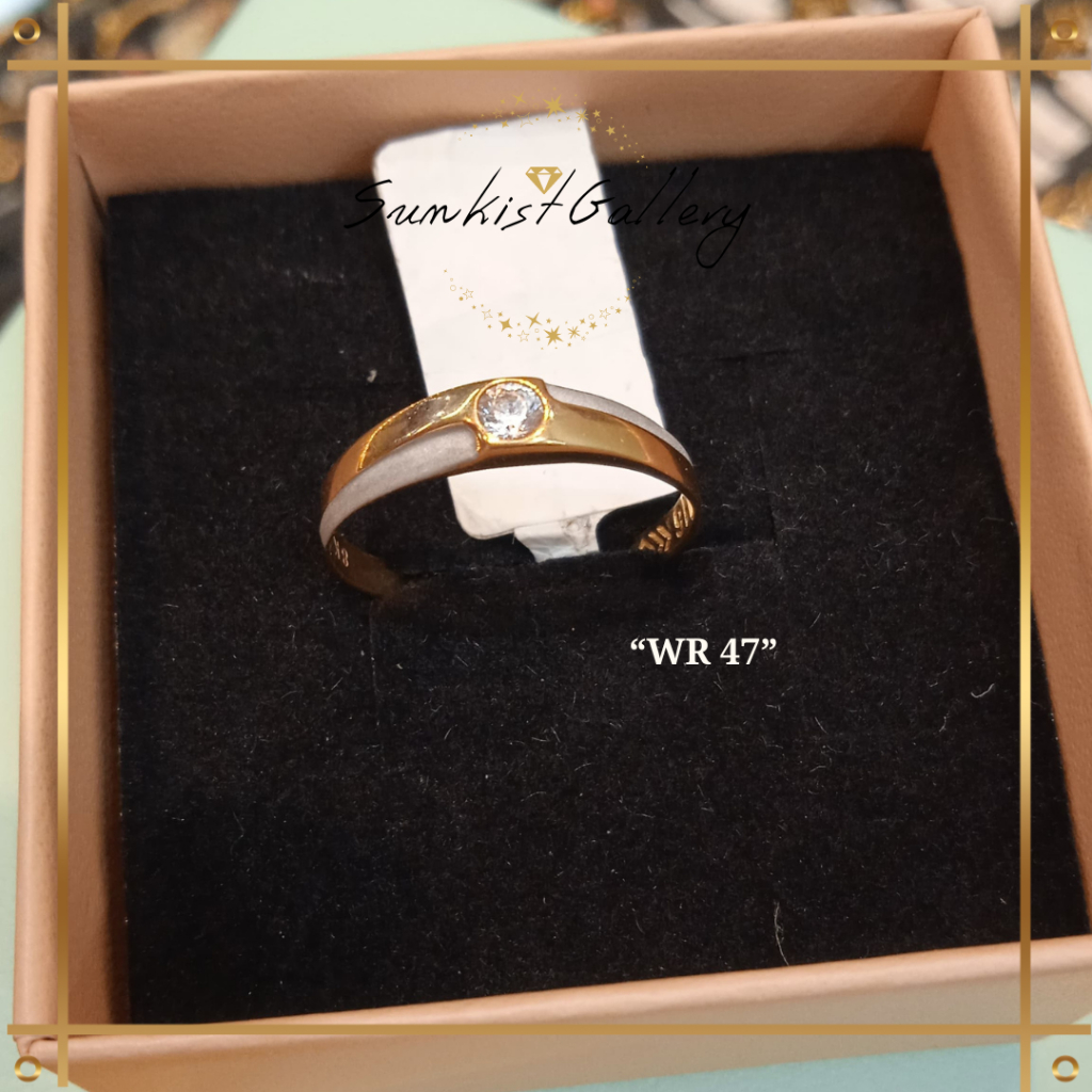 CINCIN EMAS ASLI KADAR MUDA 8K/375 CINCIN NIKAH SEPASANG TERBARU KODE WR 47