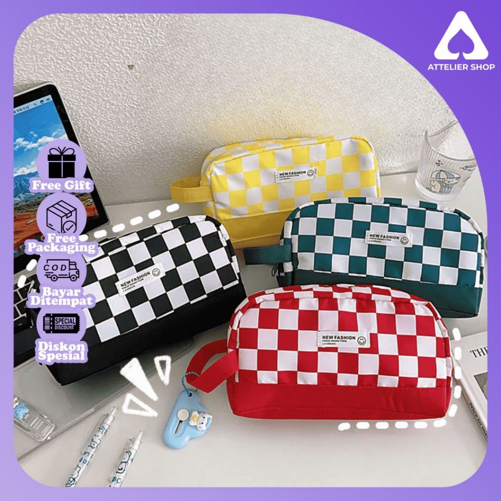 

Tas Pensil Kotak - Kotak Warna Kontras (91146)