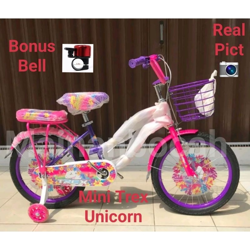 Sepeda Mini Trex Unicorn 18inch Sepeda Anak Perempuan 18inch Trex Unicorn +bell