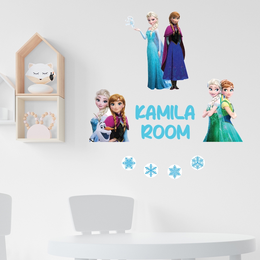 Stiker Dinding Wall Sticker Custom Nama Frozen Dekorasi Hiasan Kamar Anak