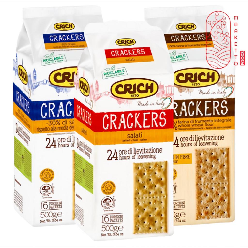 Crich Crackers Salati Salted / Crich Crackers Whole Wheat  / Biskuit Crich Gandum Utuh / Biskuit Cri