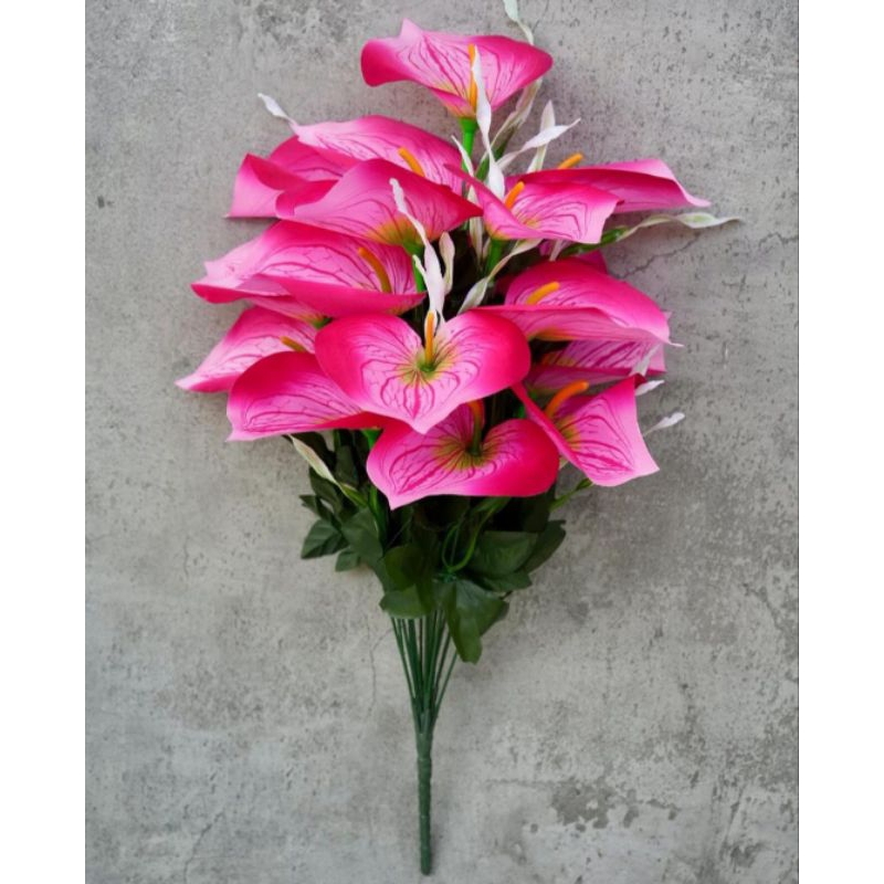 GROSIR - Bunga anthurium / Bunga Lilly artificial 18 kuntum tanpa pot