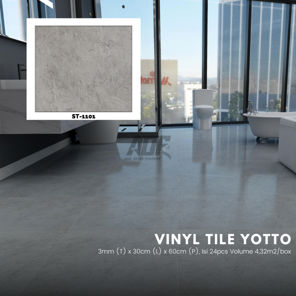 YOTTO lantai vinyl tile tebal 3mm murah motif karpet - vinyl korea