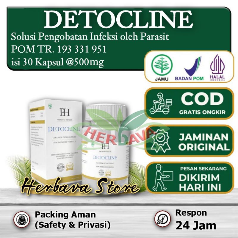 Detocline Asli Original BPOM Obat Herbal Alami Penghilang Parasit dan Bau Mulut