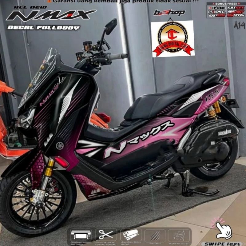 Stiker Decal New Nmax Full Body Grafis Lebah Pink