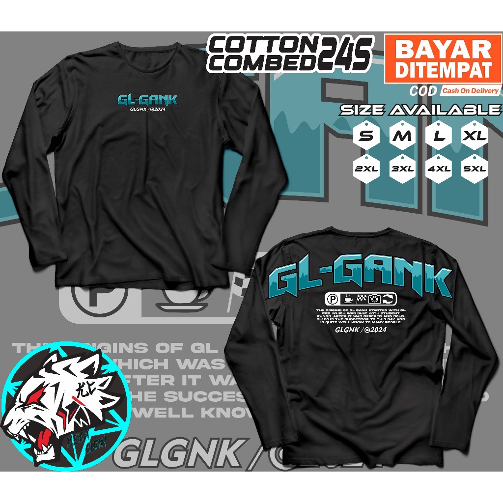 Kaos Lengan Panjang Racing GL GANK Baju Distro Motor Herex CB GL Honda Gank Tshirt Otomotif