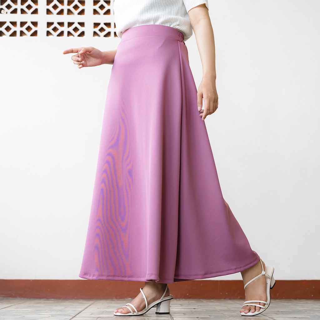 Rok Kerja Scuba Bawahan Rok Hitam Line A Kualitas Premium