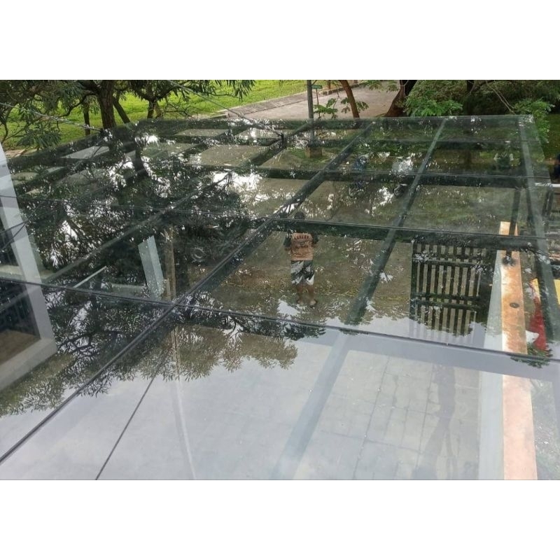 Kanopi Teras Rumah / Kanopi Carport Rumah Atap Kaca Rangka Hollow Galvanis