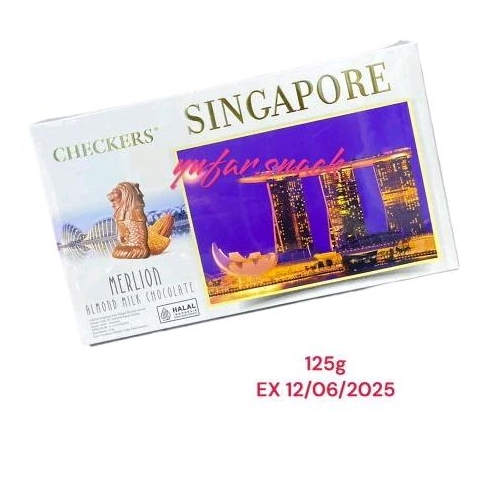 

COKLAT SINGAPORE CHECKERS MERLION ALMOND MILK 125g