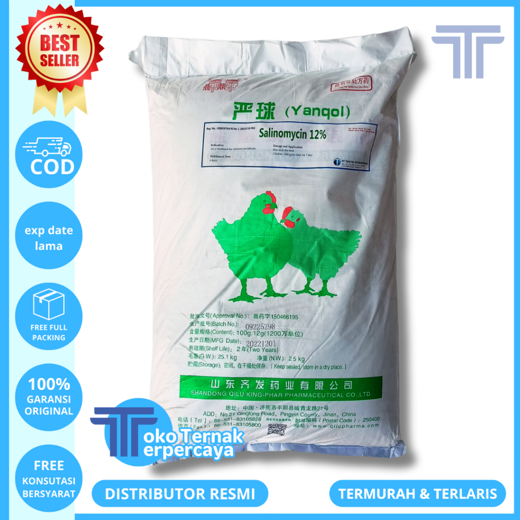 SALINOMYCIN 12% Obat Koksidiosis - Premix Ayam Anti Koksidiosis Unggas Ayam Bebek