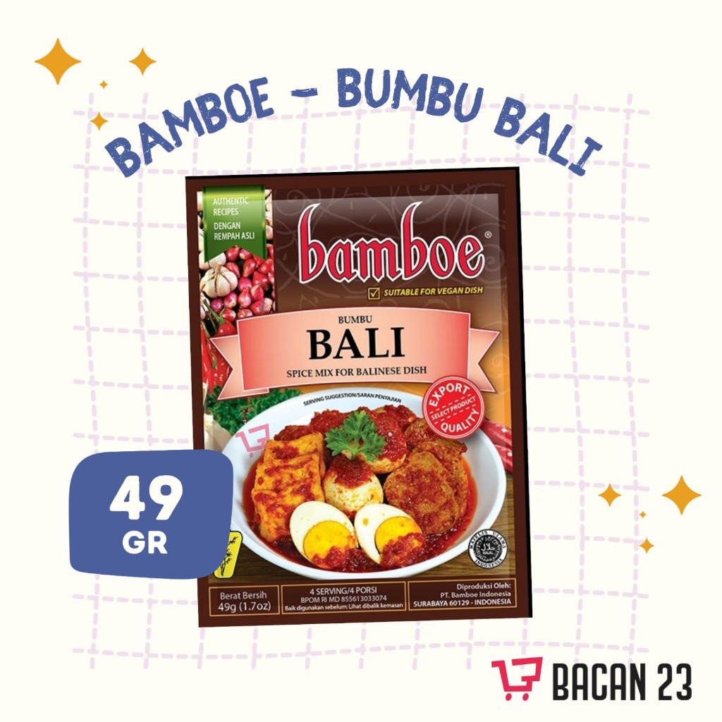 

Bamboe Bumbu Instan Bali (49 Gr) / Bumbu Dapur Instan / Penyedap Rasa