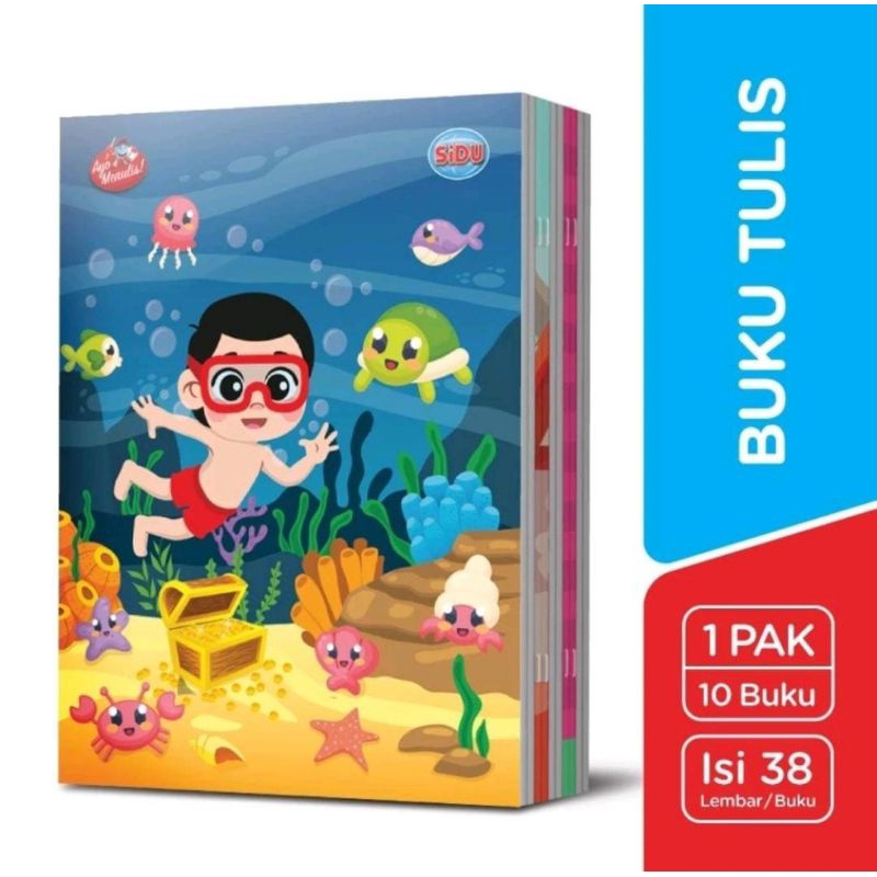 BUKU TULIS SIDU 38 LEMBAR PACK ISI 10 PCS/ BUKU TULIS SIDU 38 LEMBAR/BUKU KRAFT SIDU 40 LEMBAR