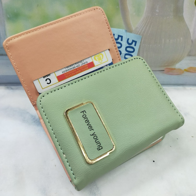 DOMPET WANITA KECIL LIPAT BEHEL BAHAN POLOS DAN BUAYA