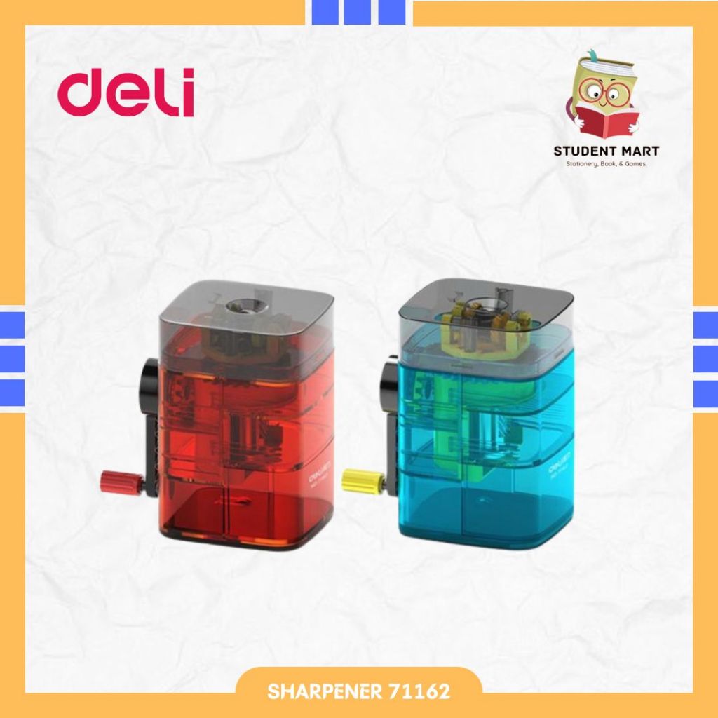 

Deli Rautan Putar Pensil Transparan 2 Warna Biru/Merah dengan Bahan Baja Kualitas Tinggi 71162