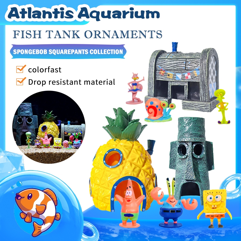 Hiasan Aquariun Spongebob SquarePants FIGUREANS ACTION FIGURE SPONGEBOB FIGURE KUE ULTAH SPONGEBOB