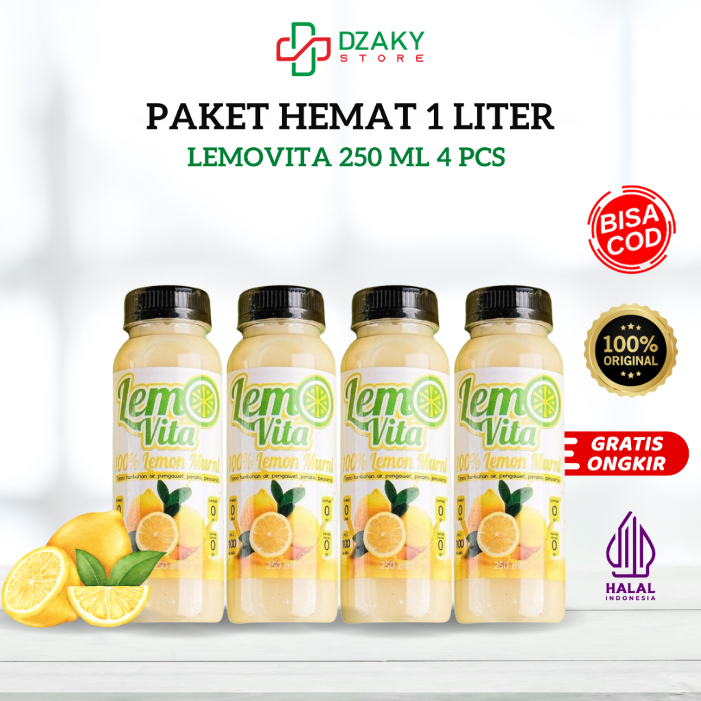 

(BISA COD) Paket Hemat 1 Liter LEMOVITA | Sari Lemon Murni Tanpa Bahan Pengawet