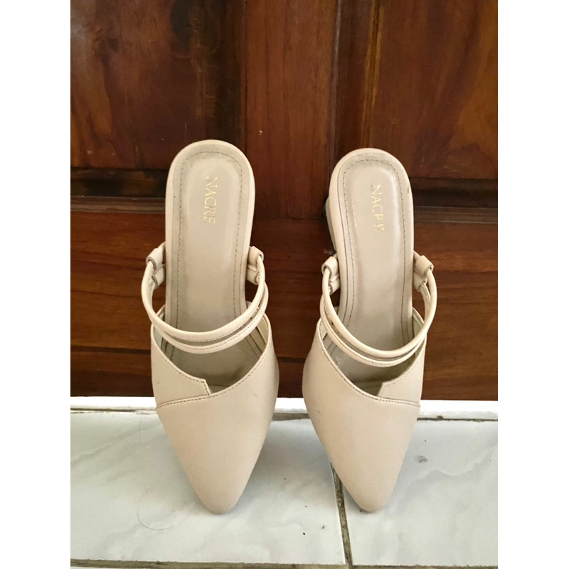 (preloved) NACRE LUNA HEELS SEPATU WANITA HEELS KONDANGAN | ivory
