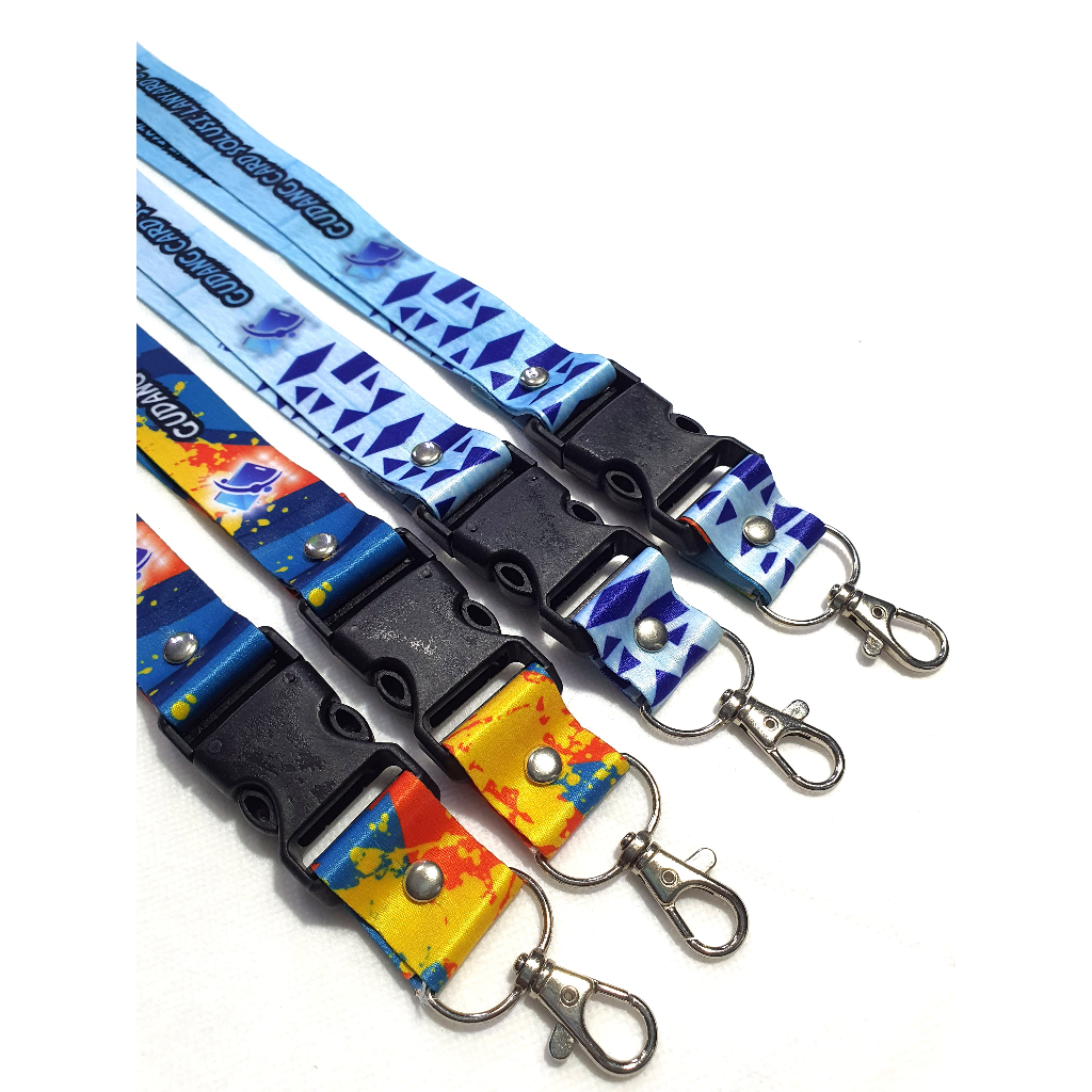 

Cetak Tali Lanyard Sublimasi satu sisi atau 2 sisi lebar 2.5cm bahan tissue tidak luntur