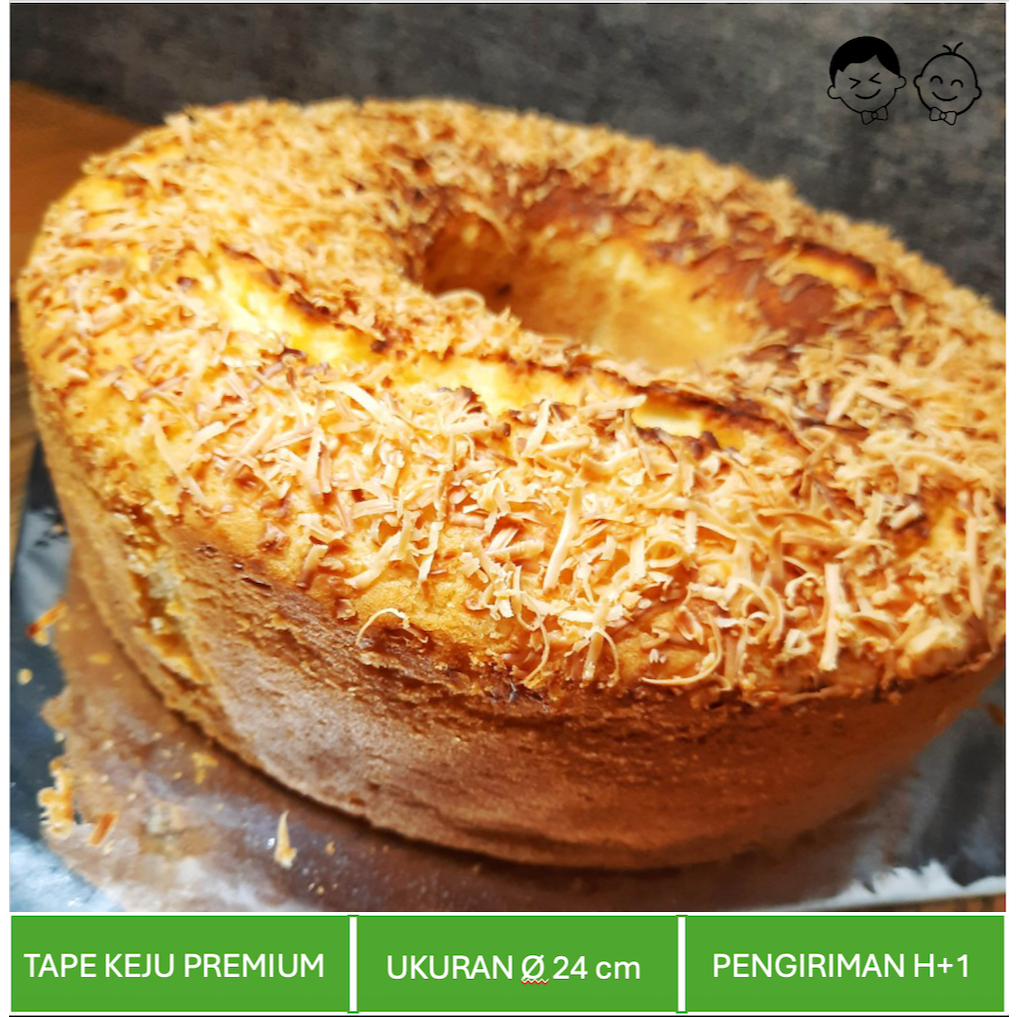 

Bolu Tape Keju Premium / Fermented Cassava Cheese Cake Ø 24 CM / PO 1 Hari