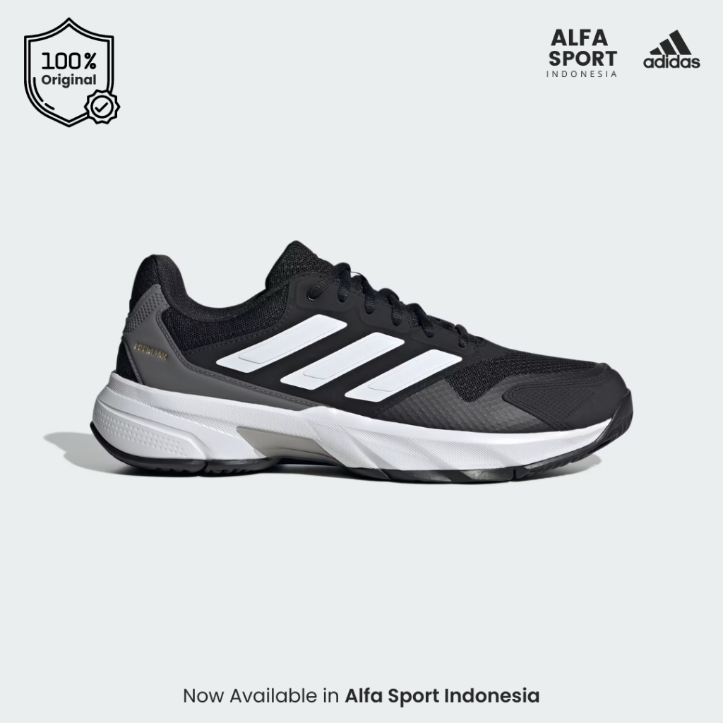 Sepatu Tenis Adidas Pria CourtJam Control 3 Hitam Putih