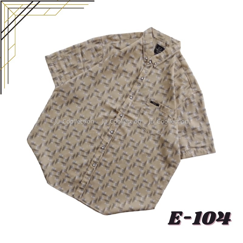 Kemeja Atasan Pria Casual Jumbo / Big Size Lengan Pendek XXL Sampai 6XL Motif JU042
