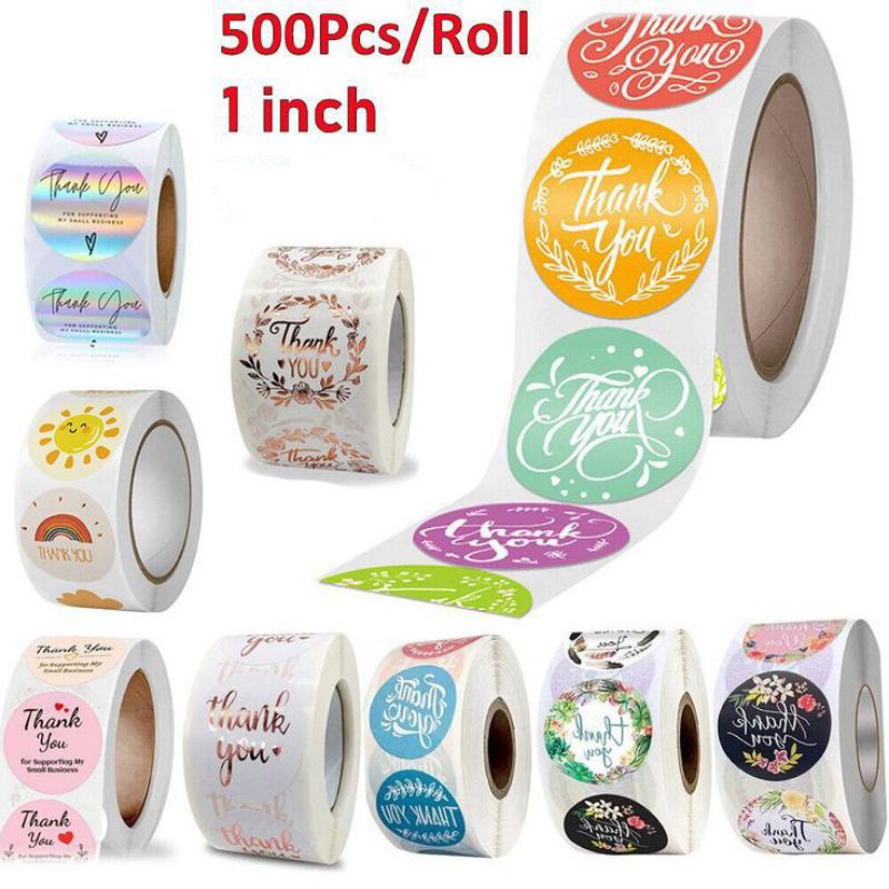 

Thank You Stiker roll lucu cute bear & double dobel tape plastik transparan