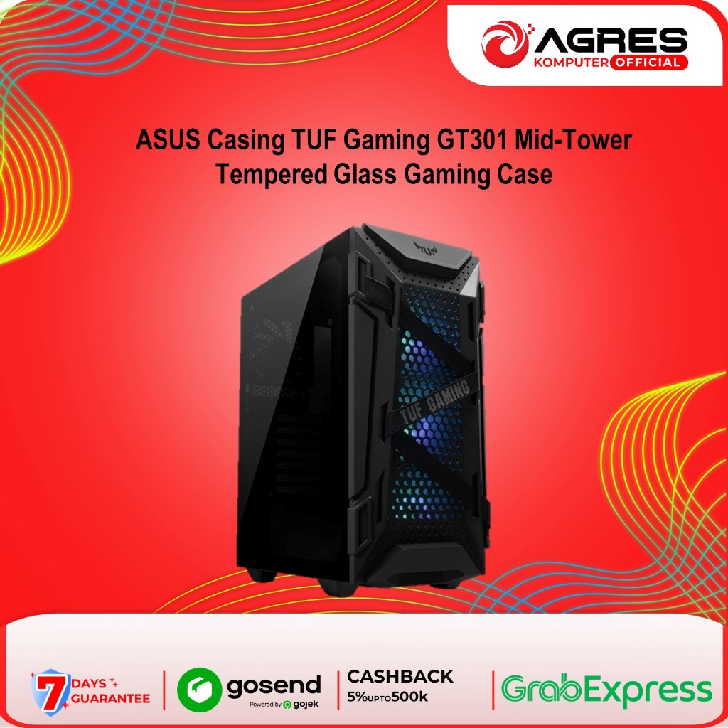 ASUS Casing TUF Gaming GT301 Mid-Tower Tempered Glass Gaming Case