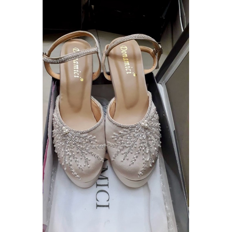 Donamici Wedding Shoes Block Heels 7 cm (Size 39) Preloved