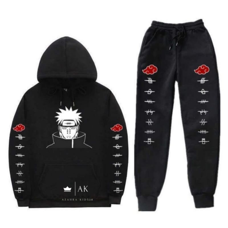 STELAN HOODIE ANAK ANIME NARUTO LOGO SASUKE UCHIHA MATA RENEGAN usia 3-11 tahun