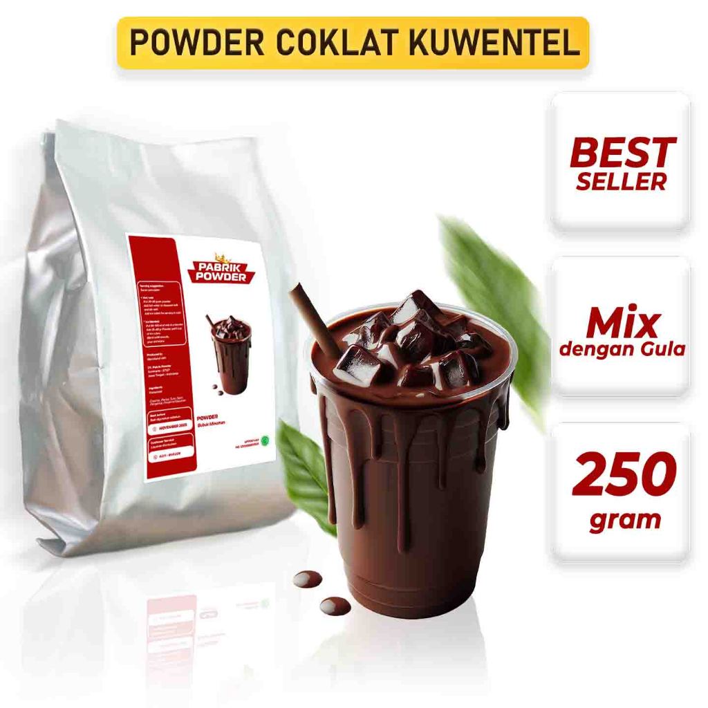 

Powder Coklat Kuwentel 250 Gram - Grade 2, Bubuk Minuman Es Cokelat Kental Manis, Chocolate Powder