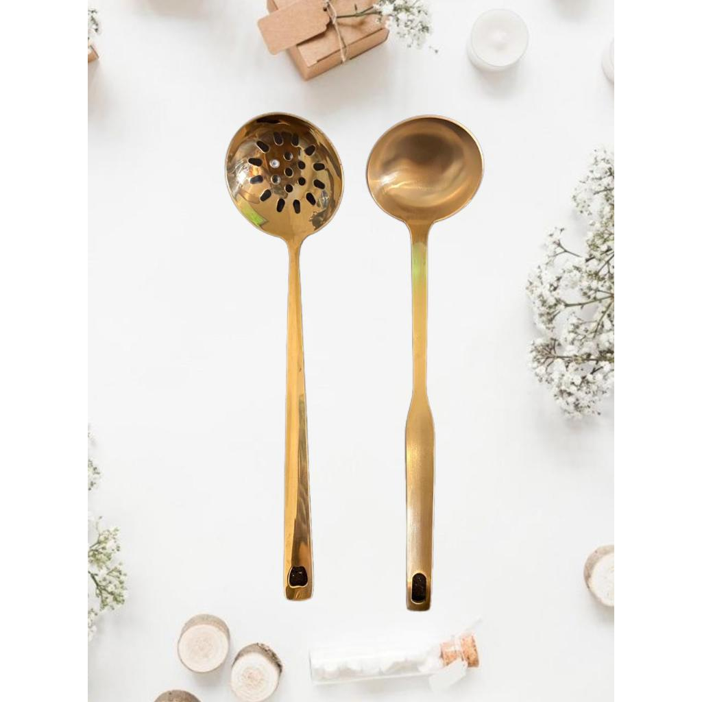 Sendok Kuah Gold/ Soup Spoon Centong Kuah Gold Stainless Alat Dapur
