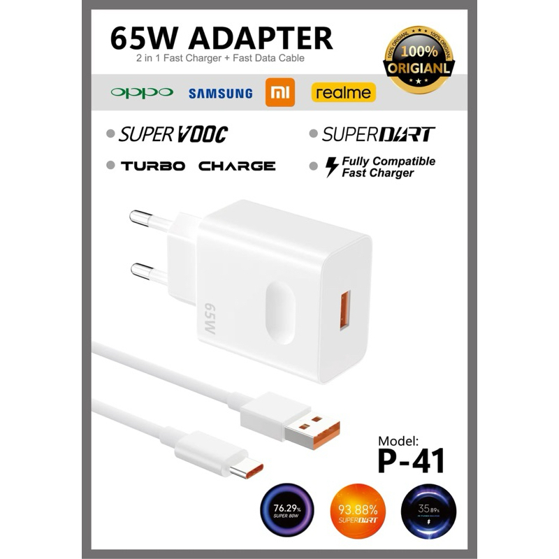 Charger Branded P-41 65Watt Support FastCharger P41