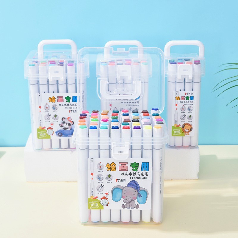 

Spidol set 12/24/36 warna Sketch marker spidol warna 2in1 Spidol sketsa double tip dasar berkepala dua Lukisan pensil cat air seni Stabilo art marker siswa sekolah kantor pelajar anak