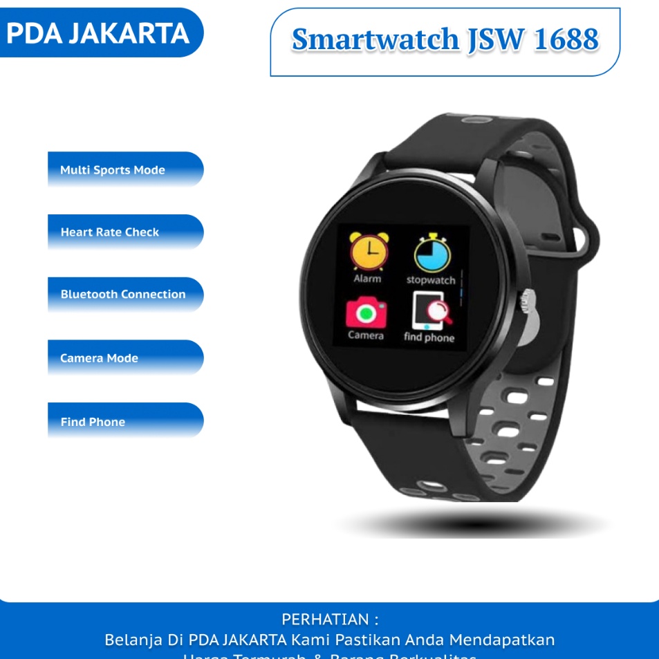 ke Best Seller SMARTWATCH JSW 1688 Bluetooth Conection Smartwatch  Jam Pintar  Life waterproof Termu