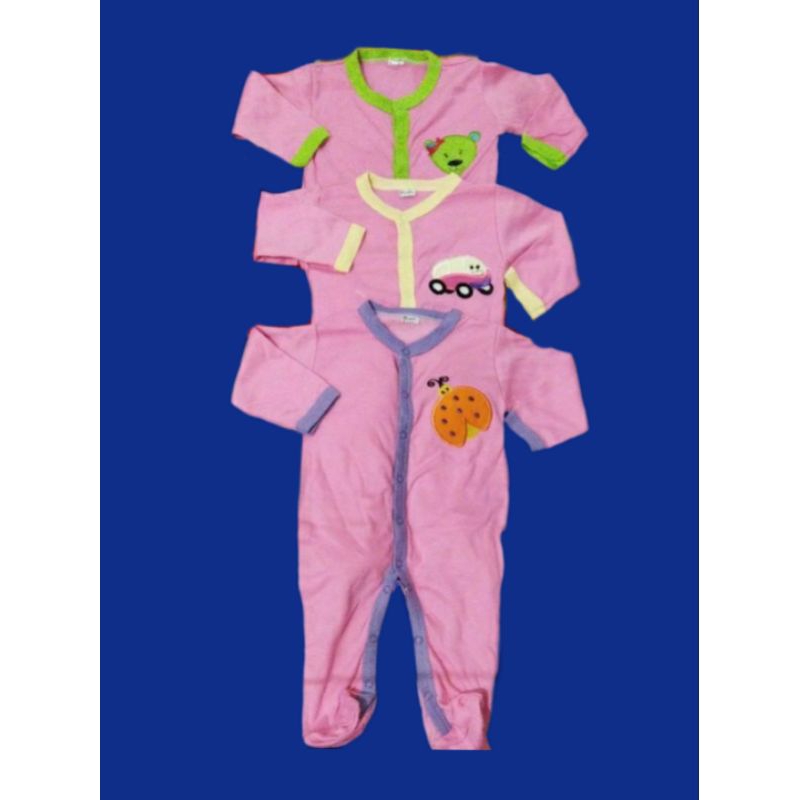 Jumpsuit Bayi Newborn Tutup kaki seri Pink bahan lembut