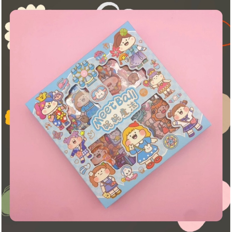 

Stiker 100 Lembar Karakter Meetball Sticker Box waterproof
