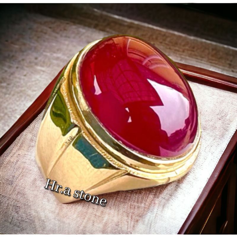 CINCIN BATU AKIK RED BARON SUPER RING TITANIUM