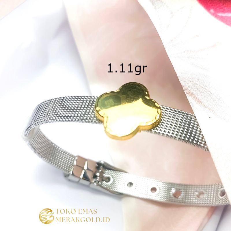 Charm Gelang Vanclif Gelang Emas Charm Balok Huruf Liontin Vanclif Gelang Emas Kadar 700