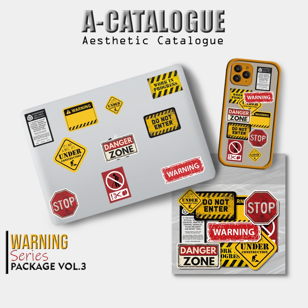 

Sticker Aesthetic For Case Laptop Macbook Bujo Craft Skateboard Notebook || WARNlNG SIGN VOL.3