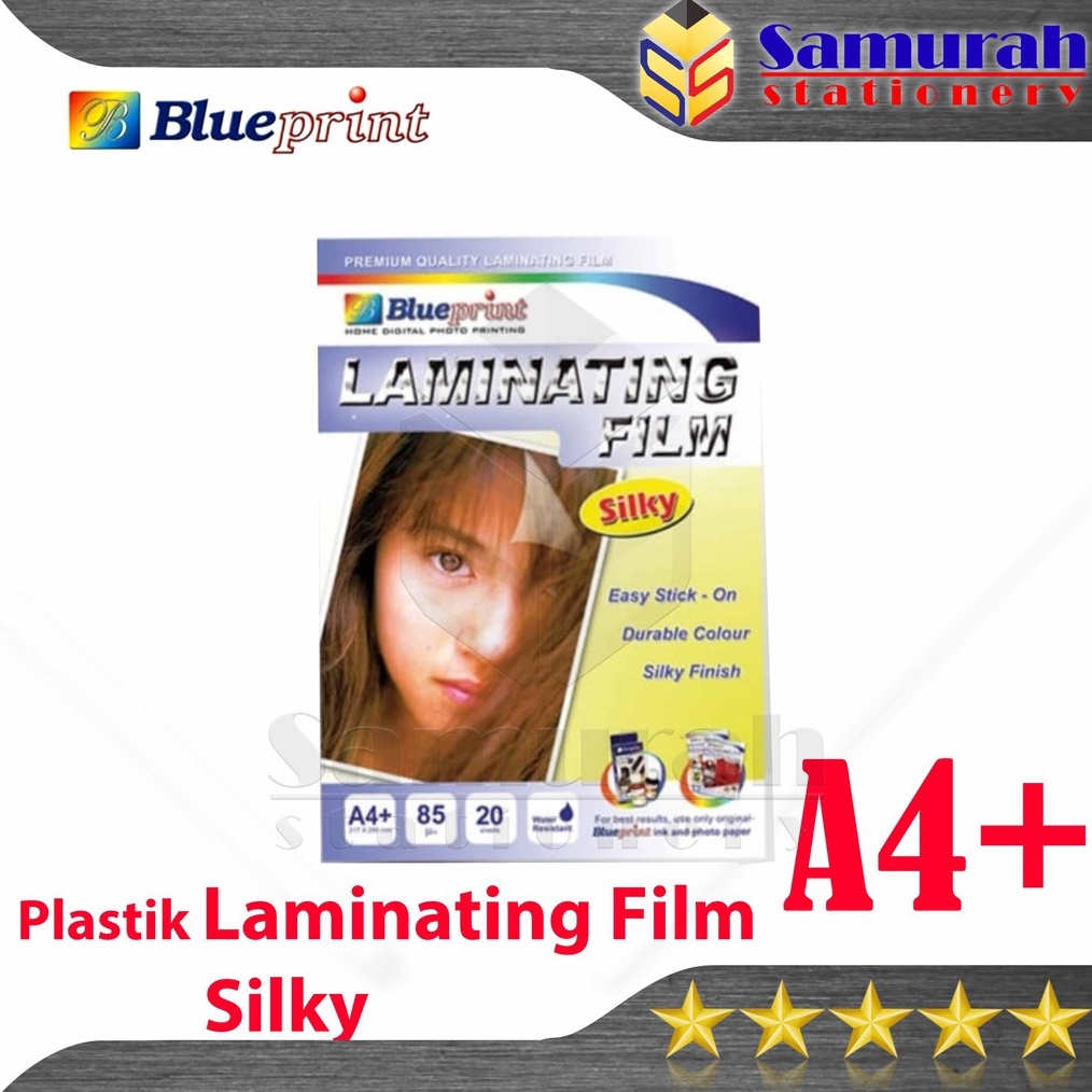 

Plastik Laminating Film Tempel Glossy Silky Blueprint A4 55 BP GFA455 Laminating dingin ART H5N6