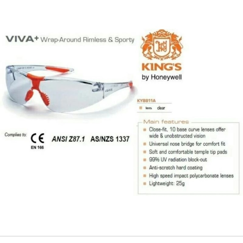 Kacamata KINGs KY 8811A Safety Glass Ky8811 By Honeywell