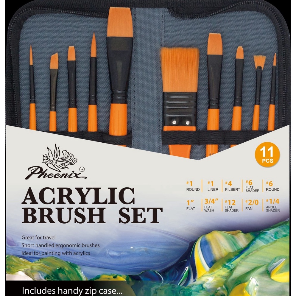 

phoenix acrylic brushkuas set CWBPAS1 ART J5U7