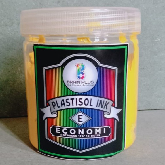 

Tinta Sablon PLASTISOL ECONOMY Brain Plus KUNING 5gr ART F5R5