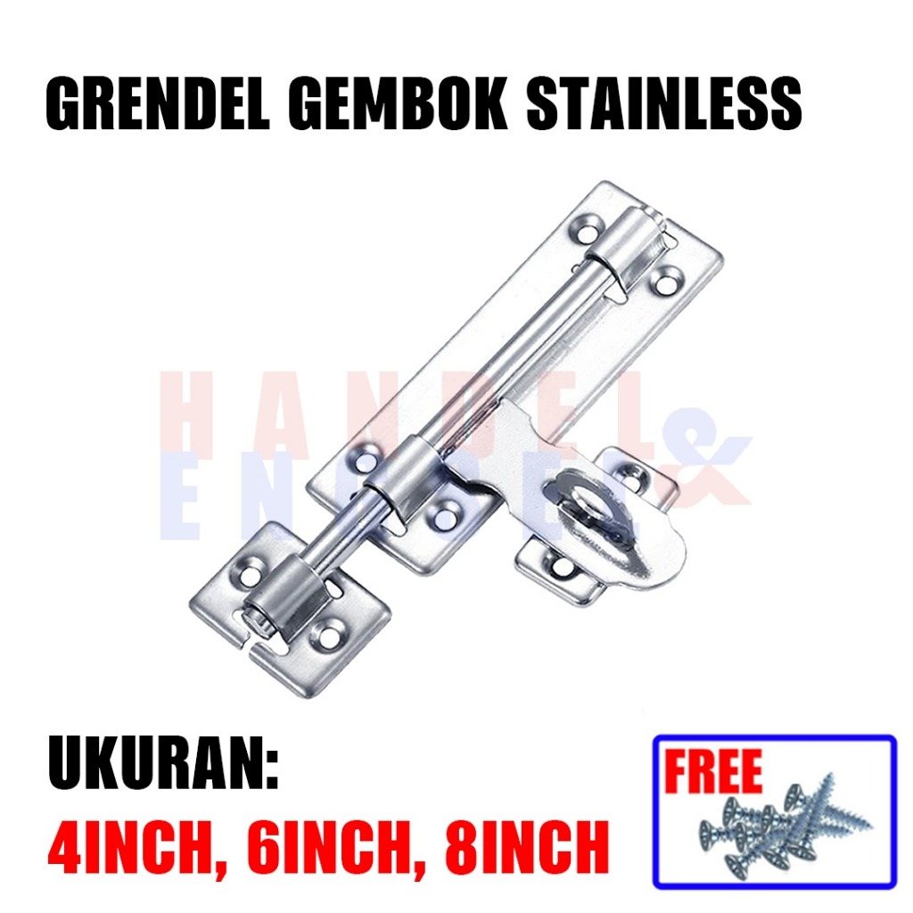 Grendel Gembok Pintu Slot Stainless / Grendel Slot Pintu Gembok / Grendel Overpal Gembok / Slot Over