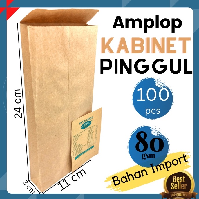 

Amplop Coklat Kabinet PINGGUL 11x24Cm isi 1lbr amplop uang ART J1N9