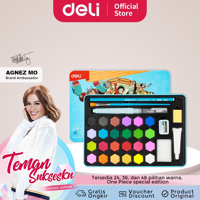 

Deli Watercolor Painting Set Cat Air Padat One Piece Gratis Perlengkapan Melukis CC16XX ART Q9X9