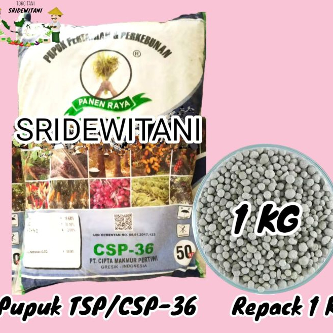 PUPUK TSP CSP 36 REEPACK 1 KG PUPUK PENYUBUR SEMUA TANAMAN PHOSPAT SP36