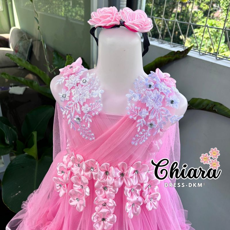 (DRESSKIDS) DRESS CHIARA DRESS BUNGA ANAK DRESS PESTA ANAK DRESS ANAK MURAH DRESS PINK DRESS ANAK 1-