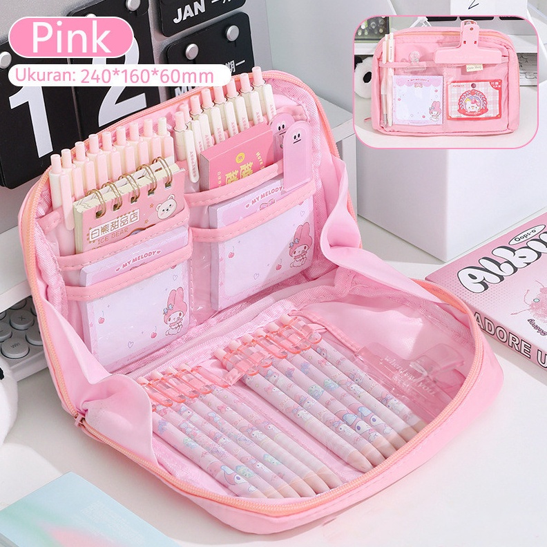 

Tempat pensil berkapasitas besar kotak alat tulis anak yang indah tas penyimpanan kosmetik anak perempuan ART Z1J2