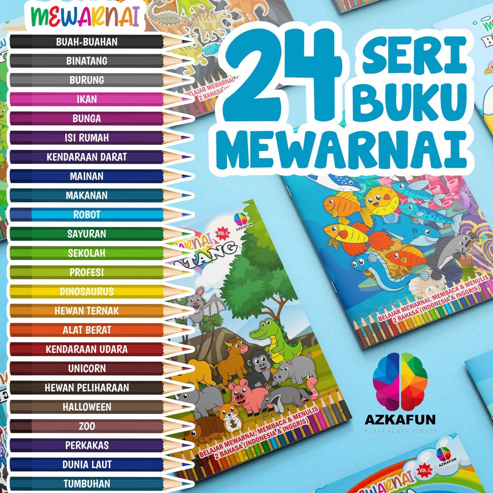 

PAKET 24 BUKU MEWARNAI VOL 1 buku mewarnai anak ART L5O4